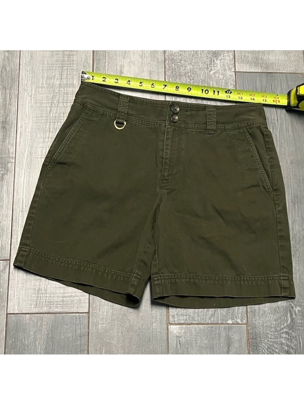 VTG 90s Short Lauren Ralph Lauren Green Evergreen Chino High Rise 6.5” Bermuda 4